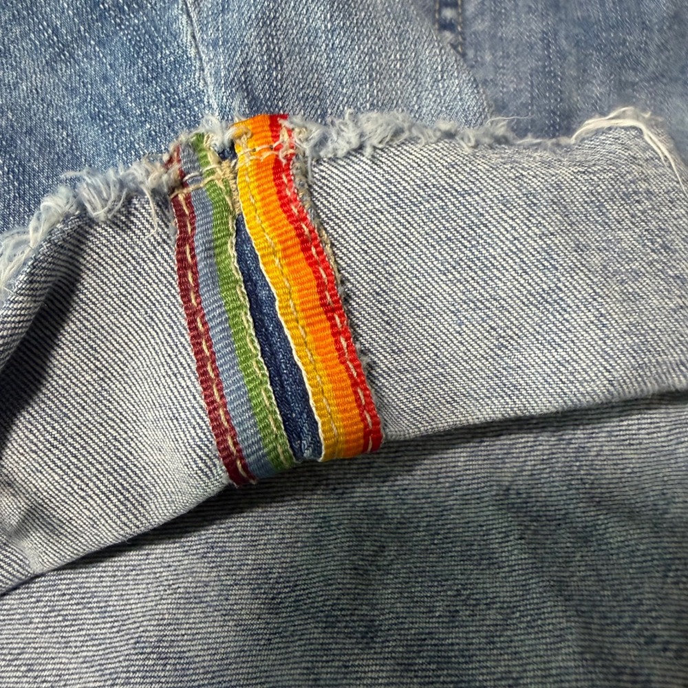 Torrid Denim Shorts Cotton Rainbow Button Fly Raw Hem Pride Plus Size 26 - Picture 5 of 7